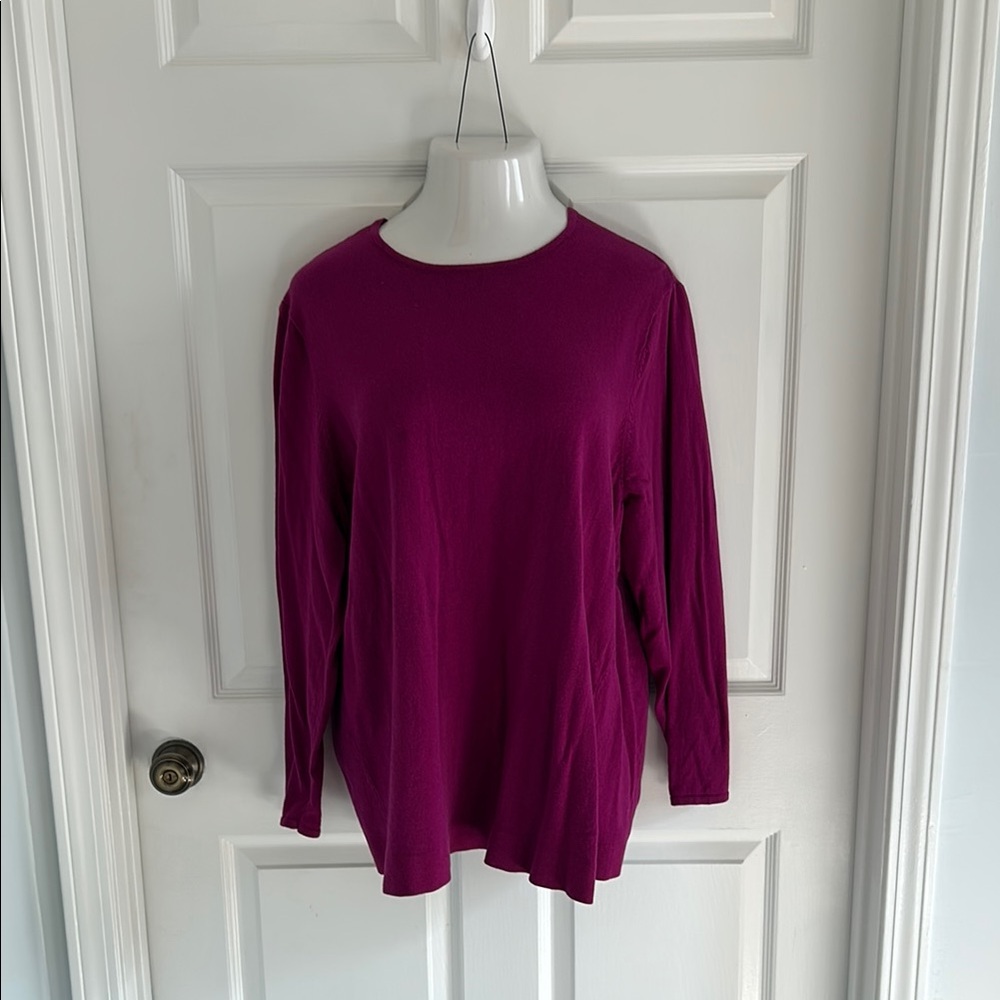J. Jill Purple Relaxed Crew Neck Sweatshirt